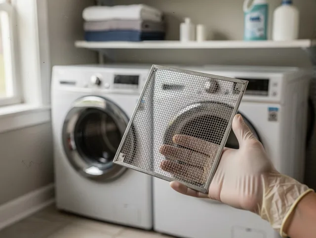 Carson Dryer Vent Cleaning specialist performing detailed lint trap cleaning service in Carson